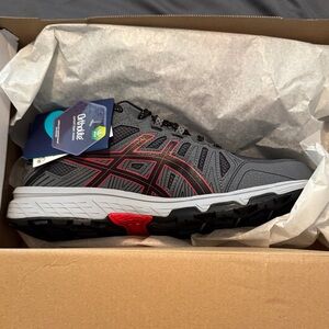 ASICS Charcoal and Crimson Athletic Sneakers-NEW in Box